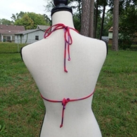 Victoria's Secret Red Purple Polka Dot Bikini XS - Picture 4 of 6